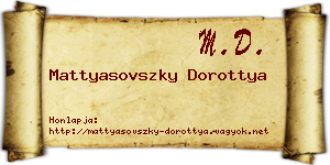 Mattyasovszky Dorottya névjegykártya