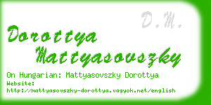 dorottya mattyasovszky business card